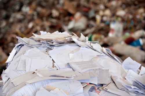 Workers managing hazardous waste in Brent Cross